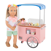 Two Scoops Ice Cream Cart Pink Playset for 18-inch Dolls