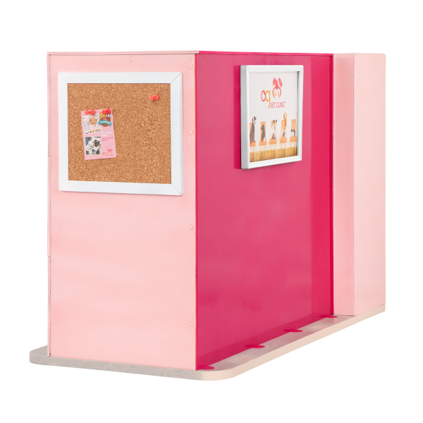 Healthy Paws Vet Clinic Double-Sided Playset Pink for 18-inch Dolls