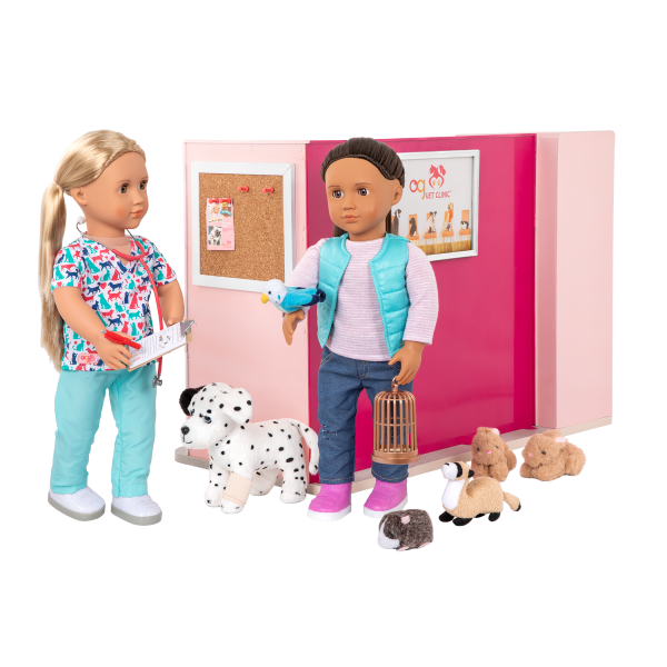 Healthy Paws Vet Clinic Playset Pink for 18-inch Dolls Cassie