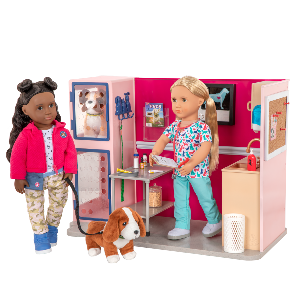 Healthy Paws Vet Clinic Playset Pink for 18-inch Dolls Macy