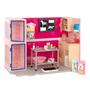 Electronic Healthy Paws Vet Clinic Playset Pink for 18-inch Dolls