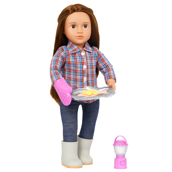 Our Generation Campfire Cookout Realistic Play Food Set 18-inch Doll Camping Accessories