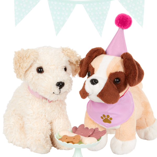 Our Generation Party Pups Treat Set Stuffed Animal Pets 18-inch Doll Accessories