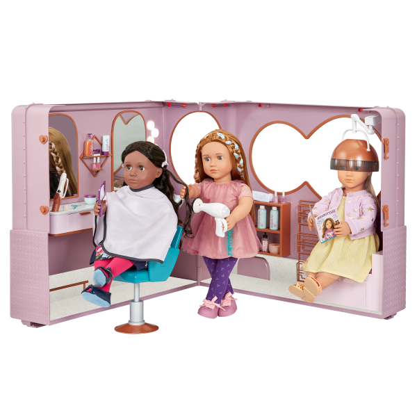 Our Generation Salon on Wheels Hair Styling Playset for 18-inch Dolls