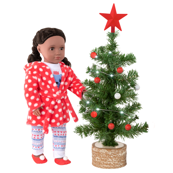 Merry & Bright Holiday Tree for 18-inch Dolls with Rashida