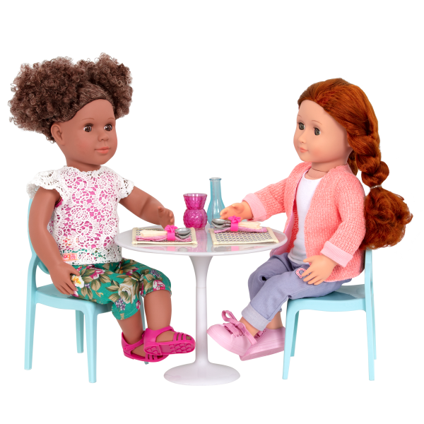 Table for Two Furniture Playset for 18-inch Dolls