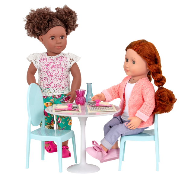 Table for Two Furniture Playset Set for 18-inch Dolls Denelle