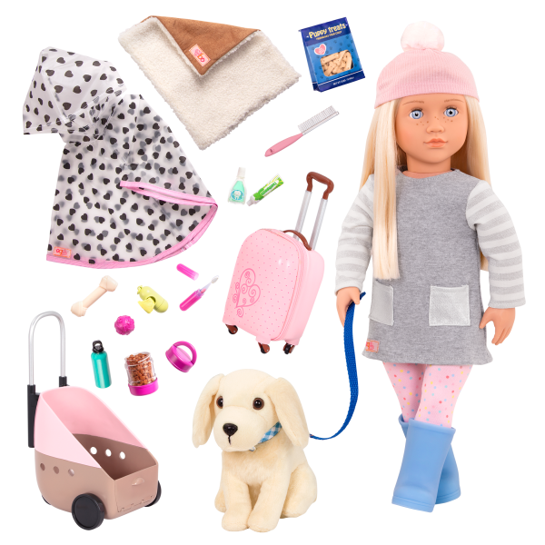 18-inch Doll Meagan & Passenger Pets Travel Set Bundle