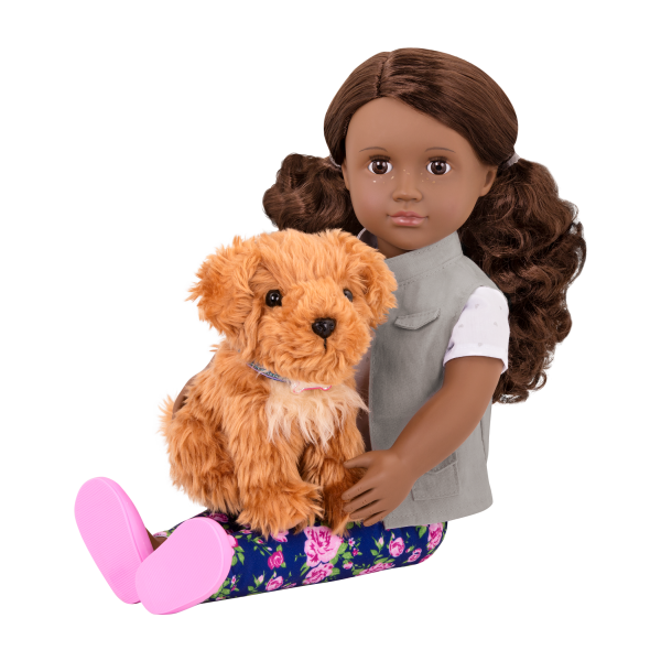 18-inch Doll Malia & Passenger Pets Travel Set Plush Dog