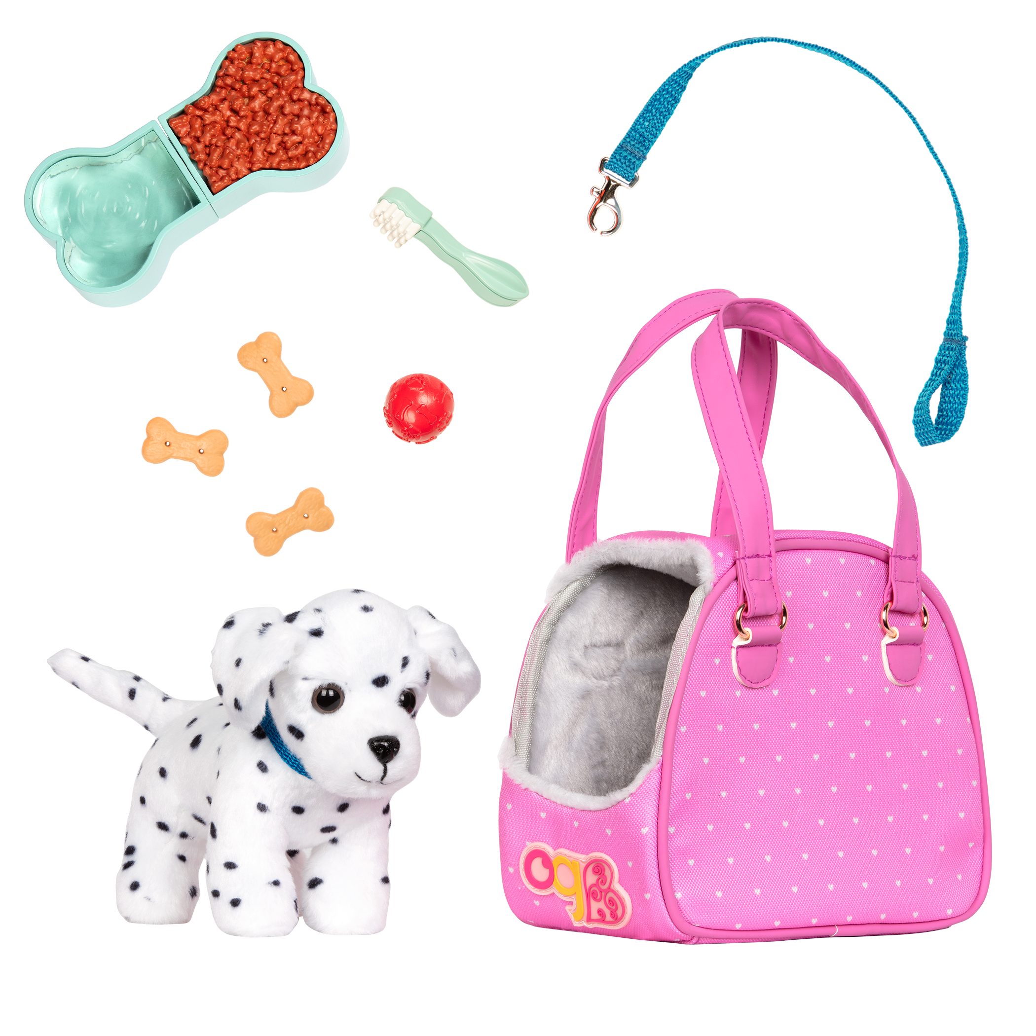 Hop In Dog Carrier Pet Plush Dalmatian for 18-inch Dolls 