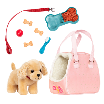 Hop In Dog Carrier Pet Plush for 18-inch Dolls