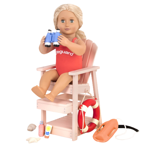 Lifeguard Playset in Pink for 18-inch Dolls