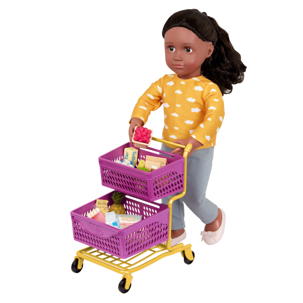 Our Generation At the Market Rolling Shopping Cart for 18-inch Dolls