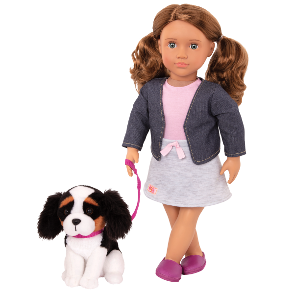 Our Generation 18-inch Doll Maddie & Pet Dog Plush