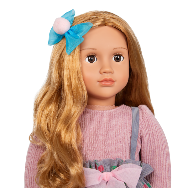 Our Generation 18-inch Doll Wearing Pom Pom Hair Bow