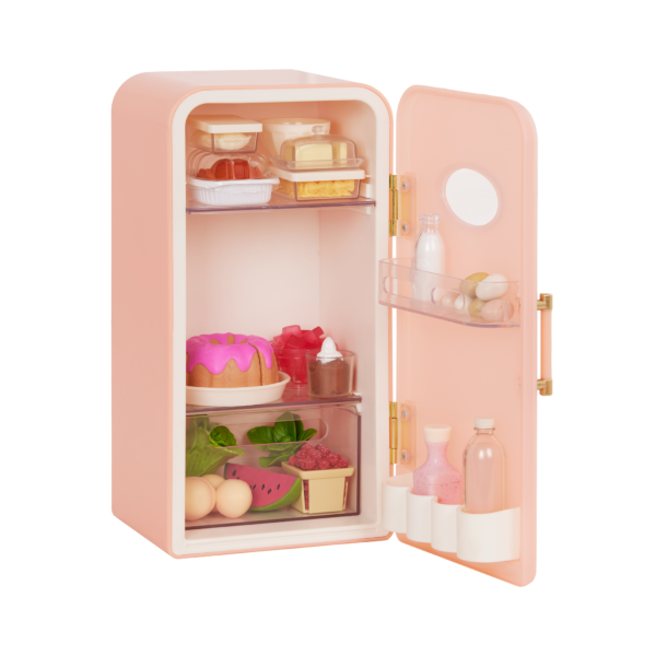 Our Generation Doll Mini Fridge with Storage Shelves