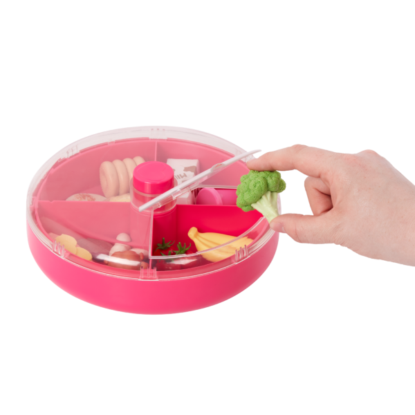 Child's Hand Grabbing Play Food Accessories from the Our Generation Storage Case