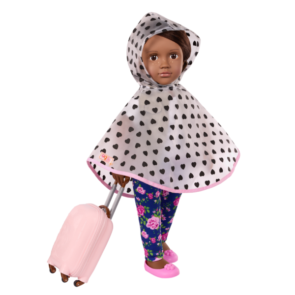 Our Generation Doll Malia in Poncho with Luggage