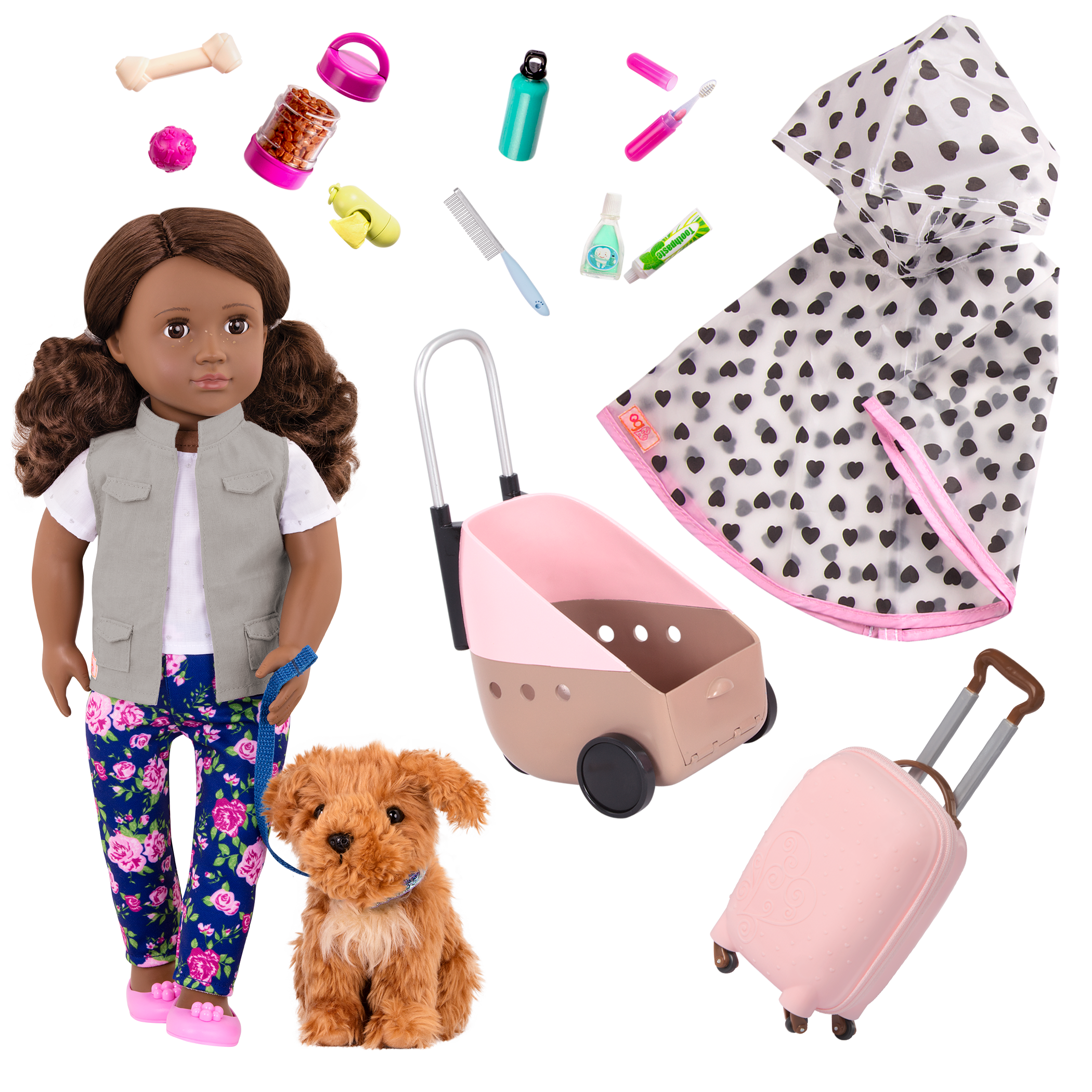Our Generation Doll Malia & Passenger Pets Bundle 