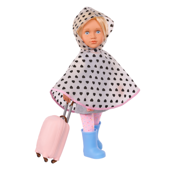 Our Generation Doll Meagan in Poncho with Luggage