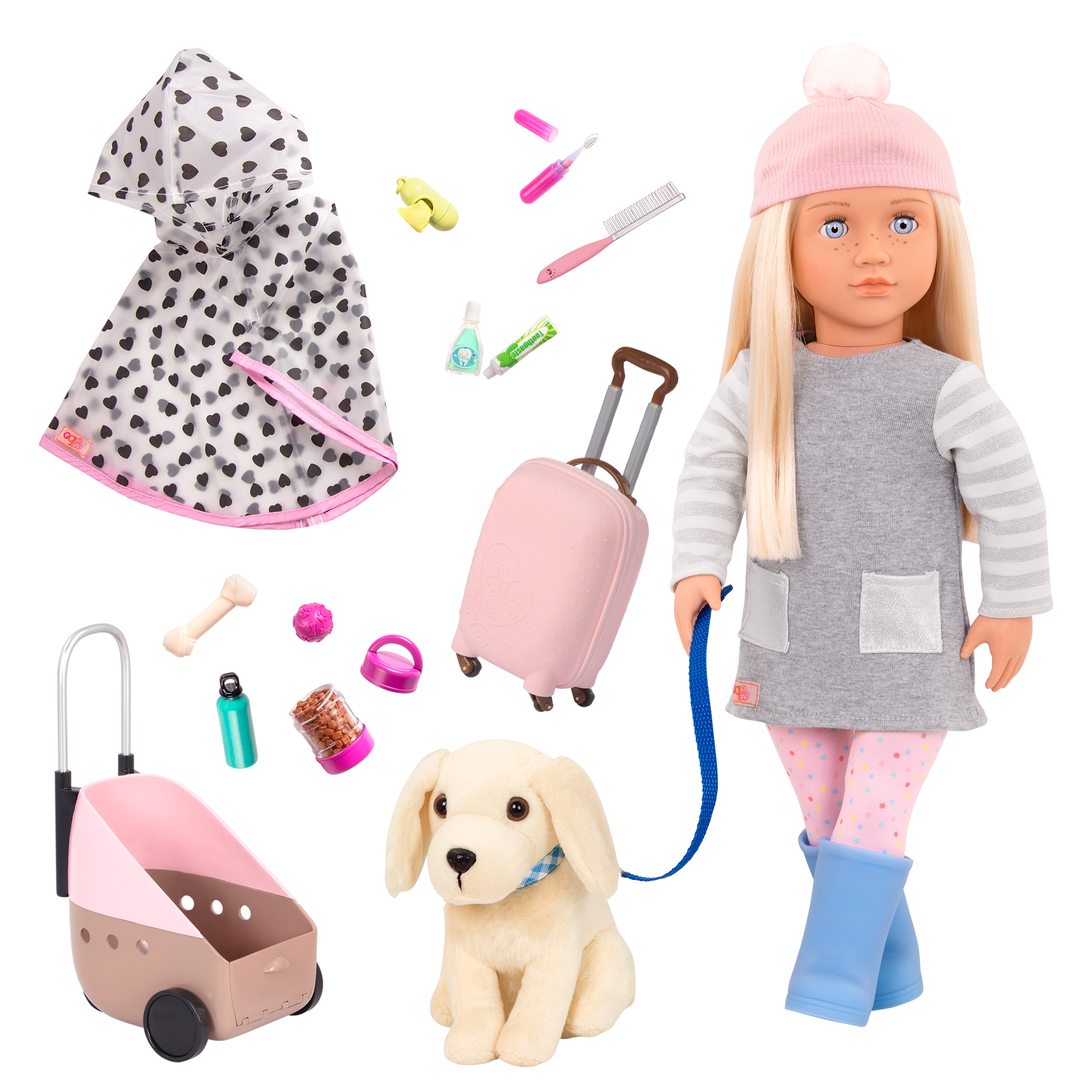 Our Generation Doll Meagan & Passenger Pets Bundle 