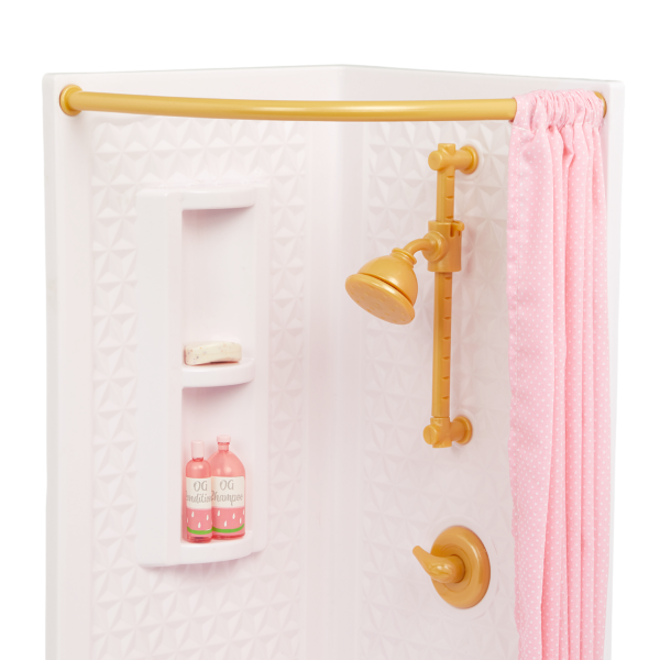 Our Generation 18-inch Doll Adjustable Shower Accessory Bathroom Furniture