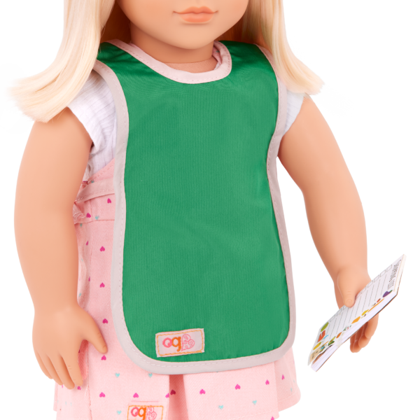 Our Generation Doll Wearing Grocery Clerk Apron