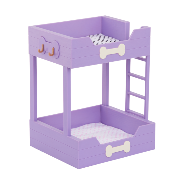 Our Generation Purple Bunk Bed for Pets with Storage Hooks