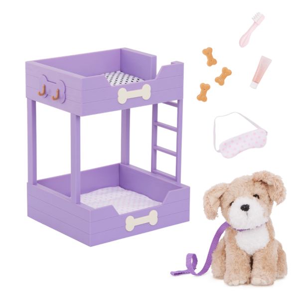 Our Generation Pup Bunk Bed & Plush Puppy Set