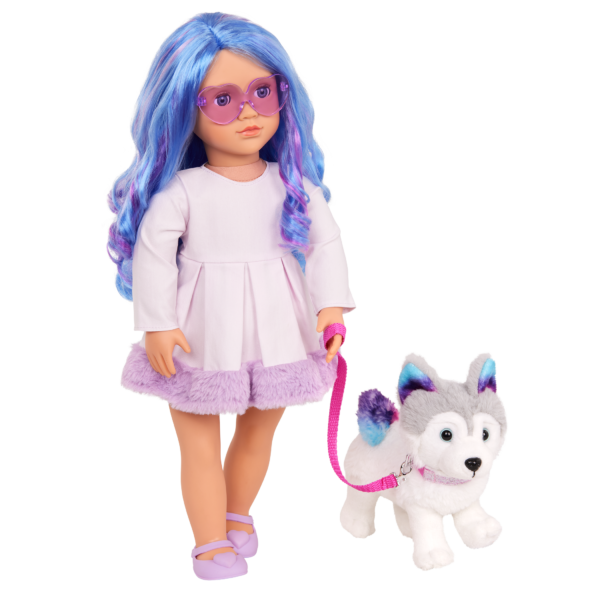 Our Generation Doll Veronika Walking the Siberian Husky Dog Plush