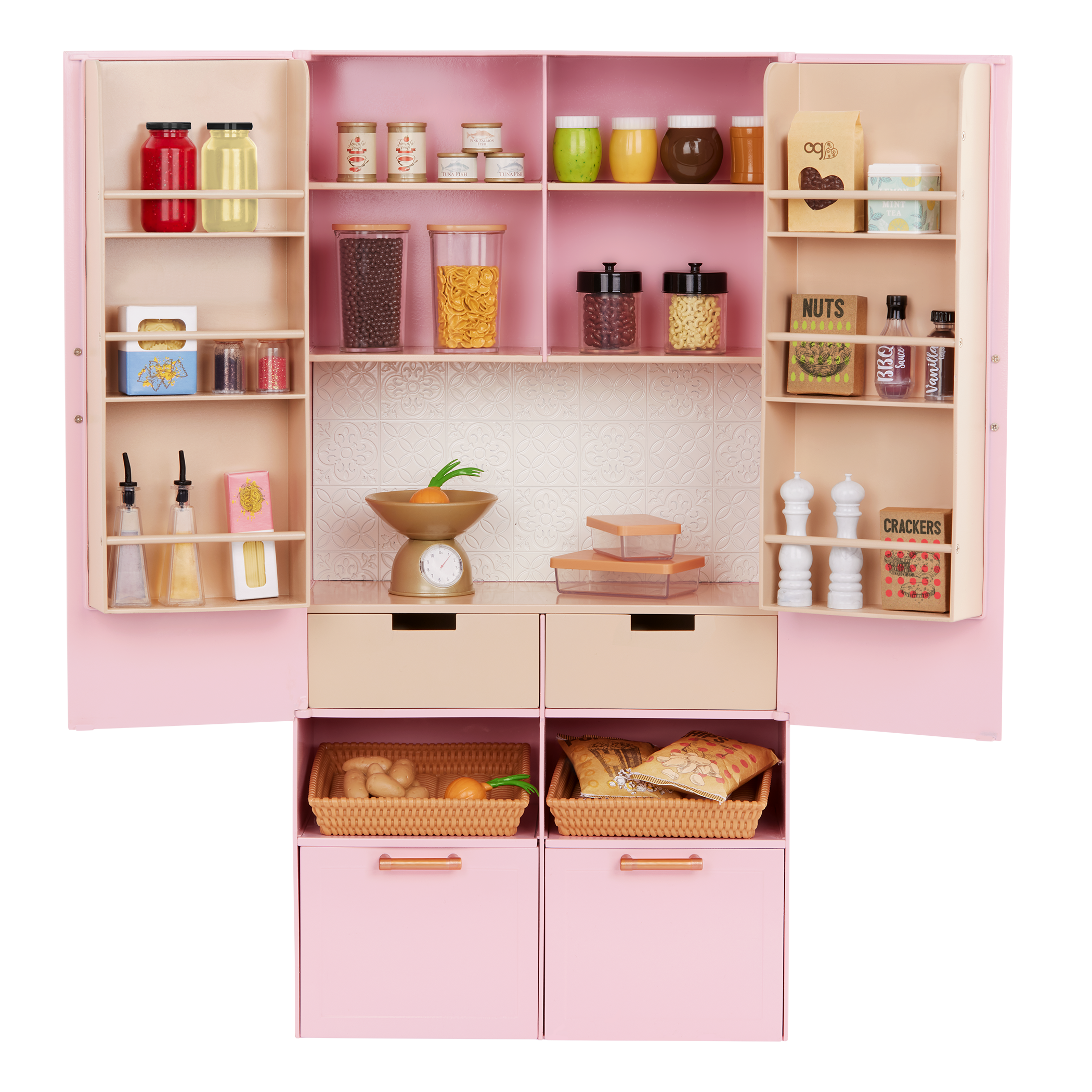 Our Generation Doll Kitchen Pantry Fully Stocked 