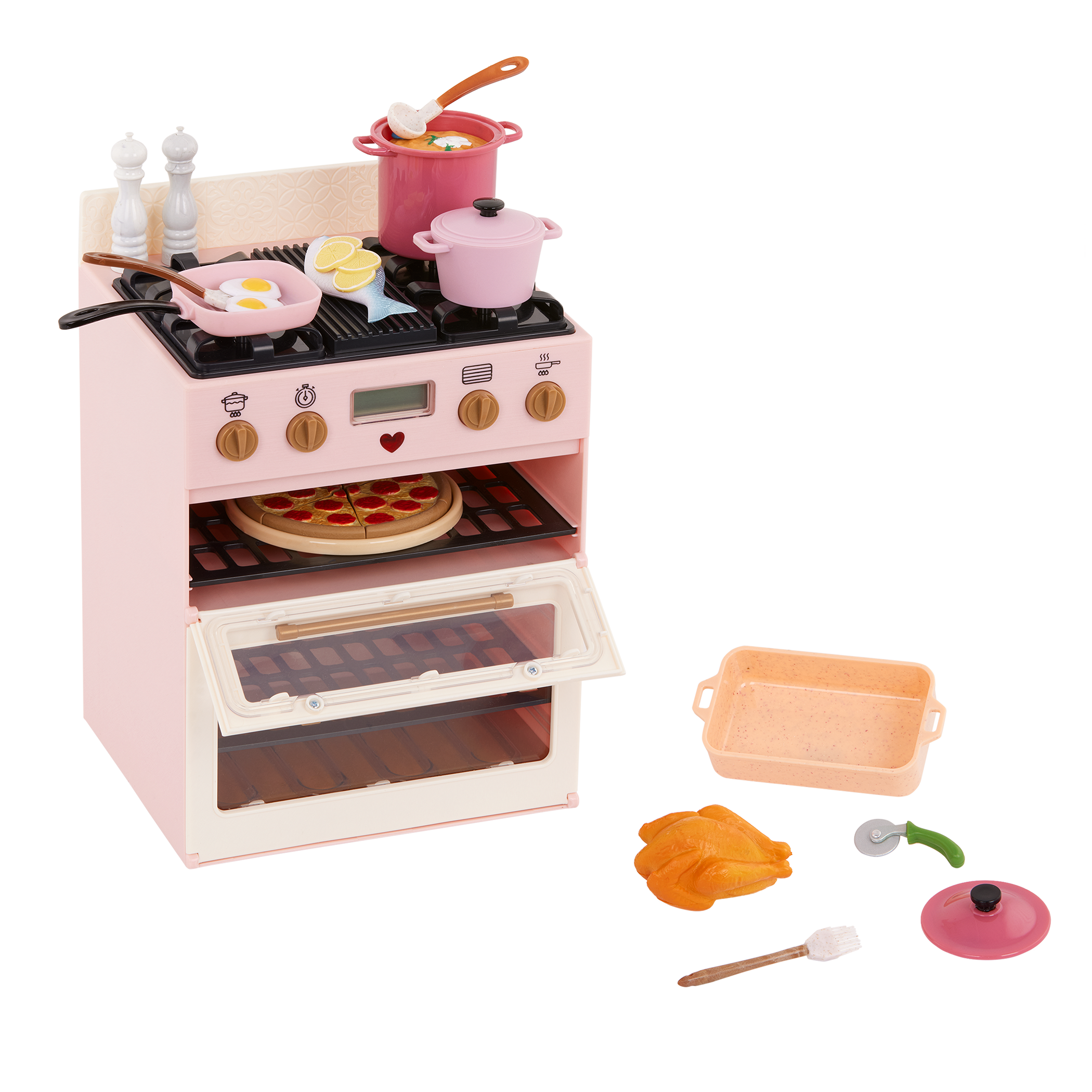 Our Generation Doll Oven with Play Food Accessories 