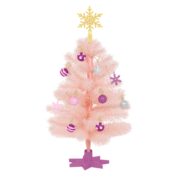 Our Generation Snowflakes & Sparkles Pink Christmas Tree for 18-inch Dolls