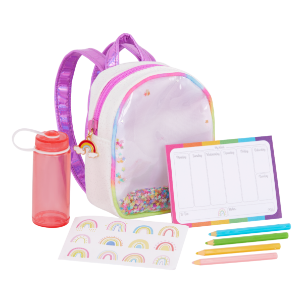 Our Generation Rainbow School Bag & Accessories