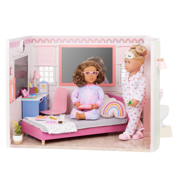 Our Generation Dolls Luna & Serenity Inside the Room to Dream Bedroom Playset
