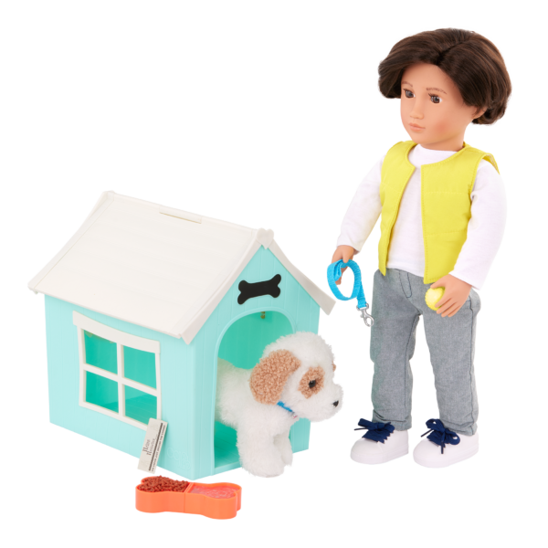 Our Generation Doll with Dog, Dog House and accessories