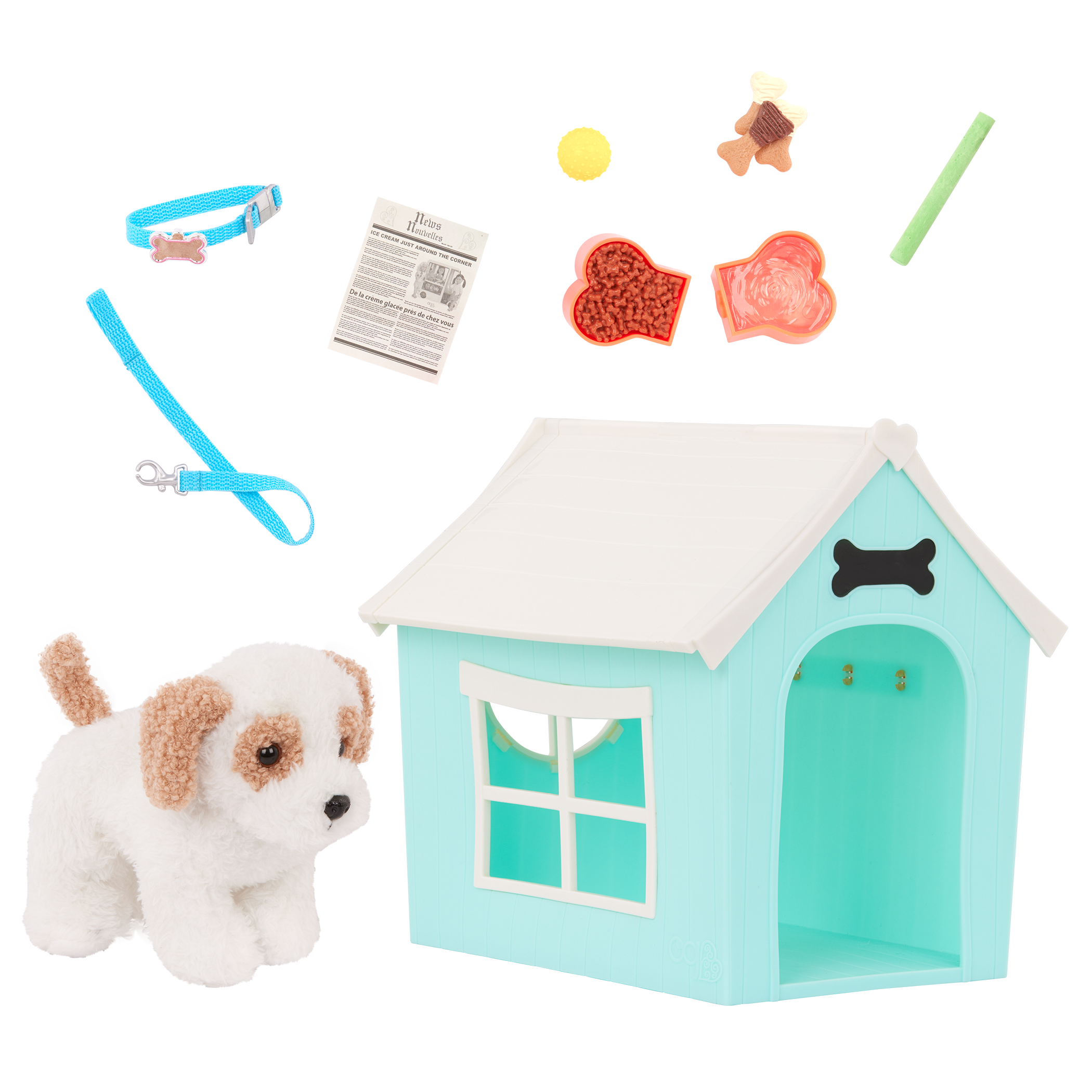 Our Generation Puppy Place Dog House with Dog and accessories 