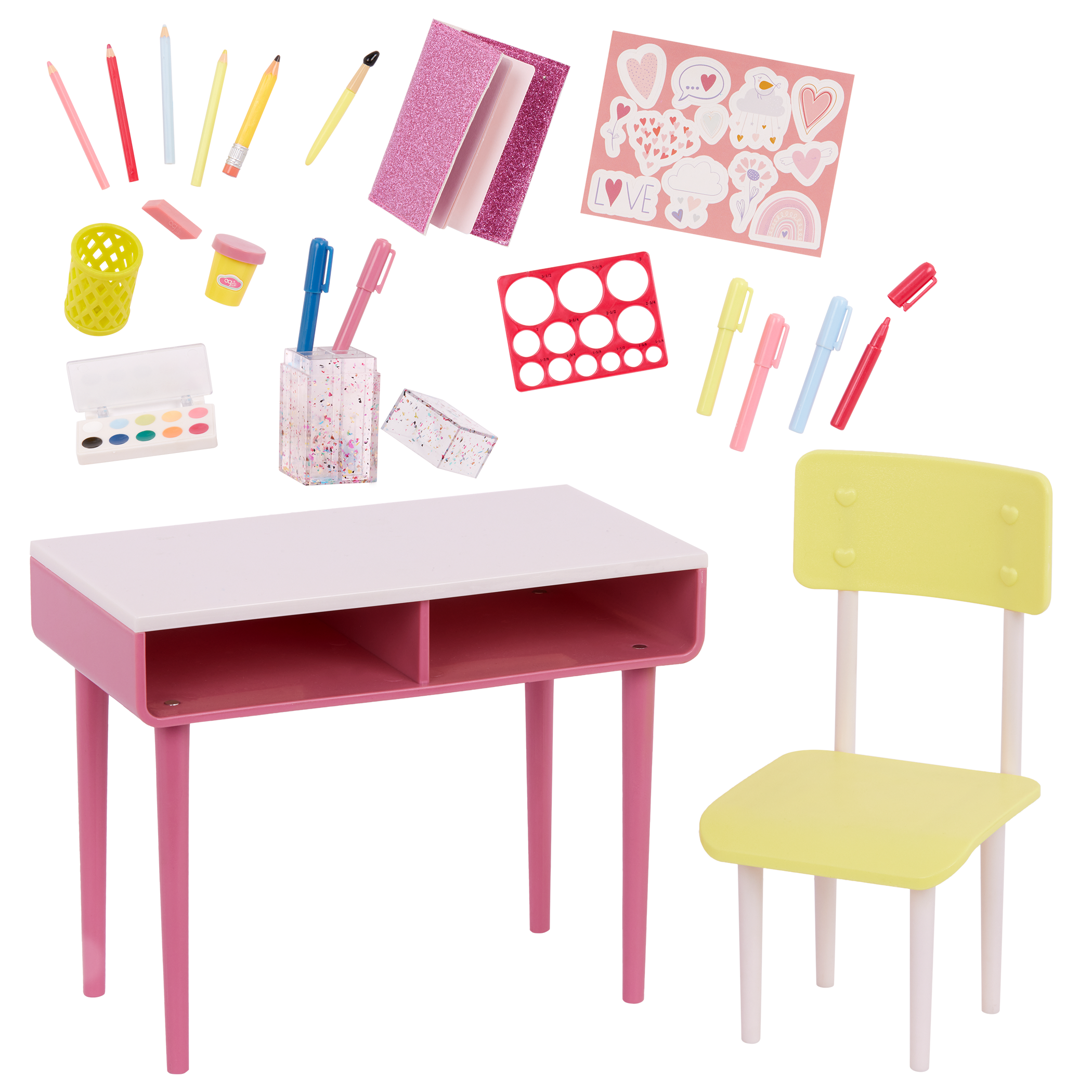 Our Generation Imagination Station Desk Set for 18 inch Dolls with accessories 