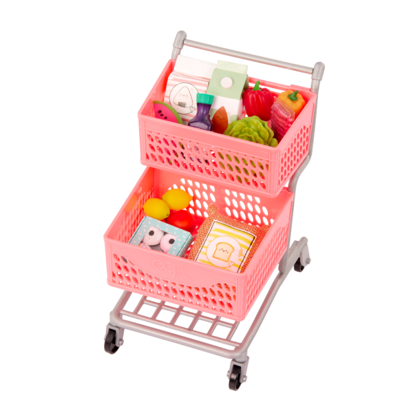 Shopping Cart full of food items for 18 inch Doll