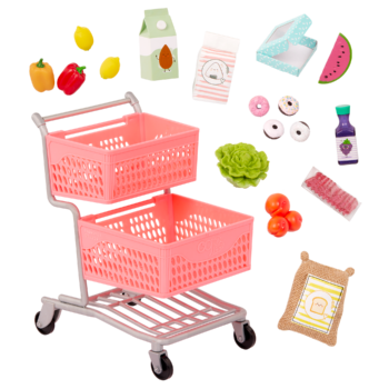 Our Generation Supermarket Play Set including Shopping Cart and Food items for 18 inch Doll