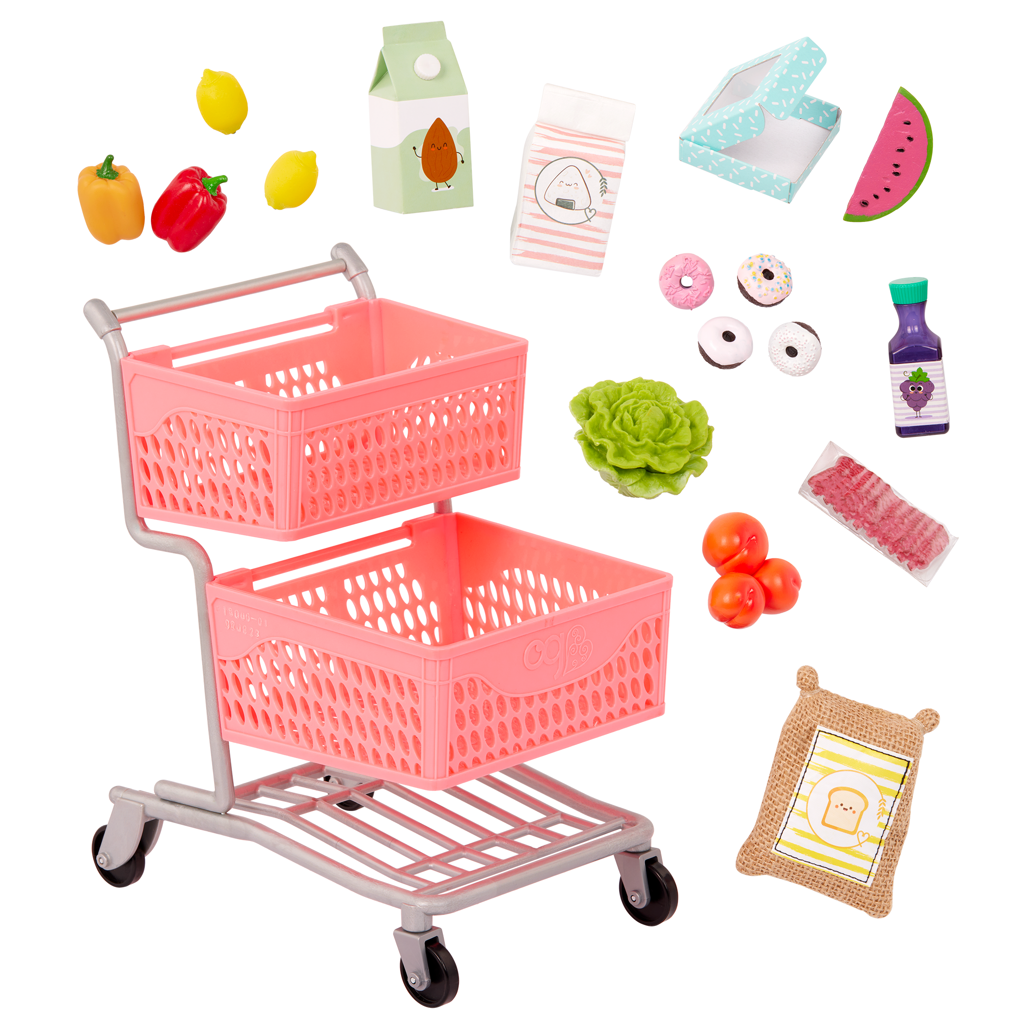 Our Generation Supermarket Play Set including Shopping Cart and Food items for 18 inch Doll 