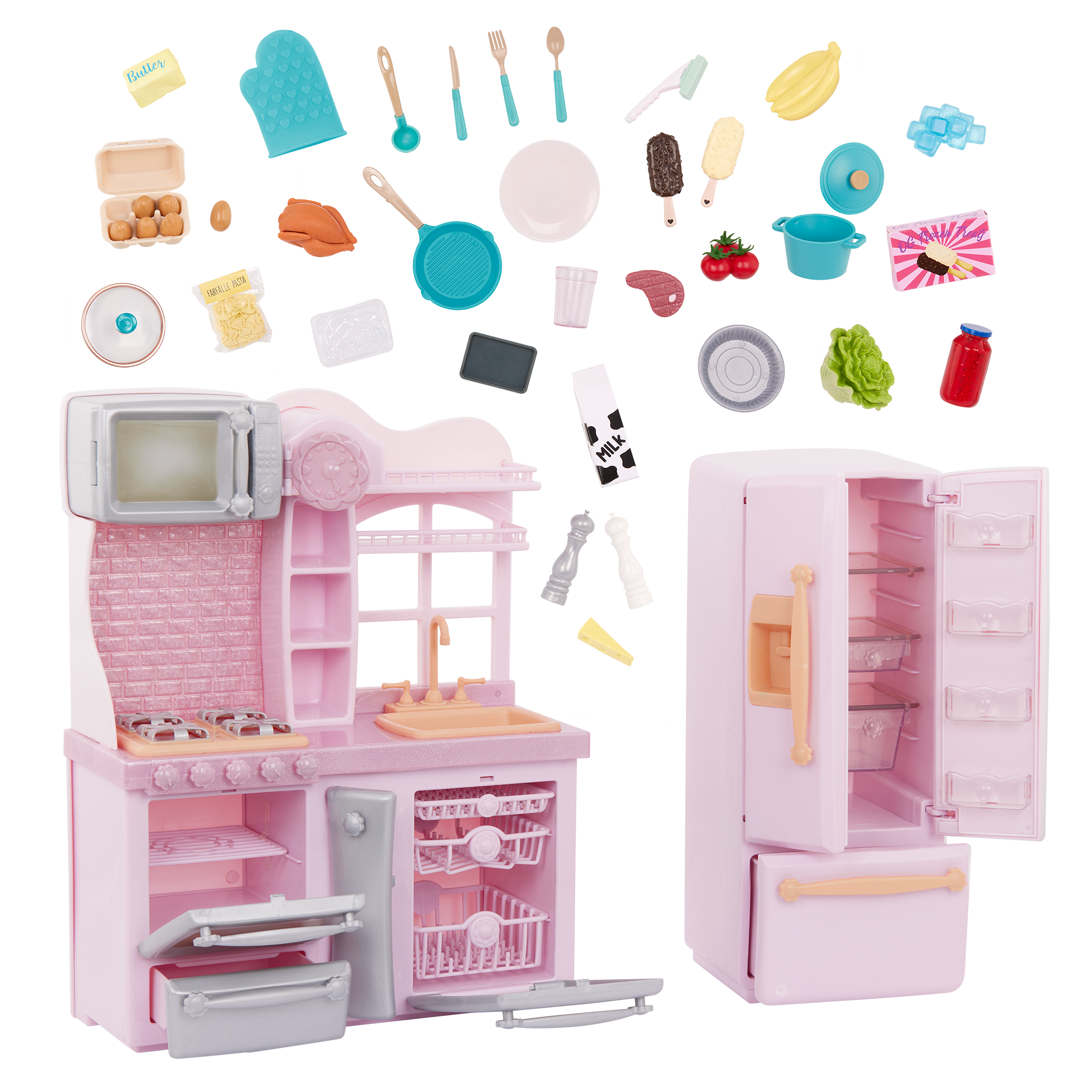 Our Generation Pink Gourmet Kitchen Playset for 18-inch Dolls 