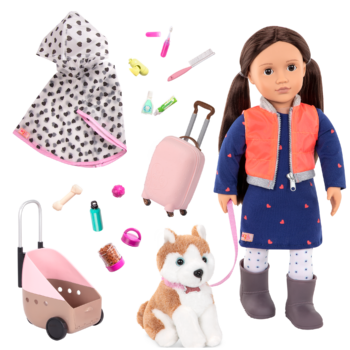 Our Generation Doll Leslie & Passenger Pets Bundle