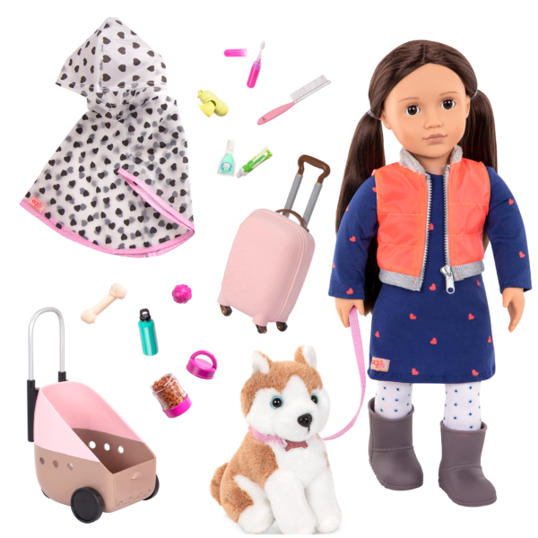 Our Generation Doll Leslie & Passenger Pets Bundle