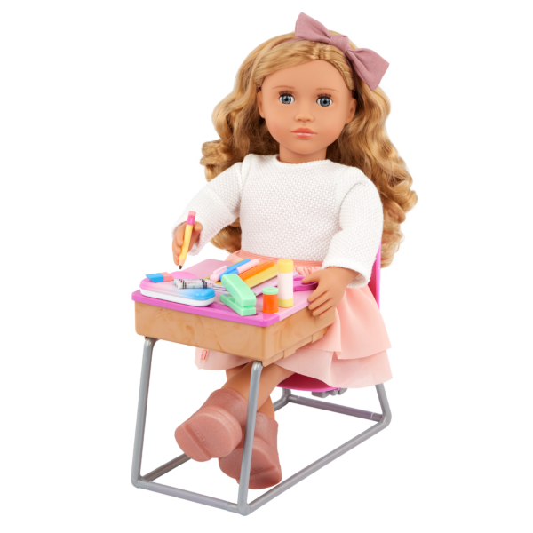 Our Generation Doll Effie Sitting at School Desk