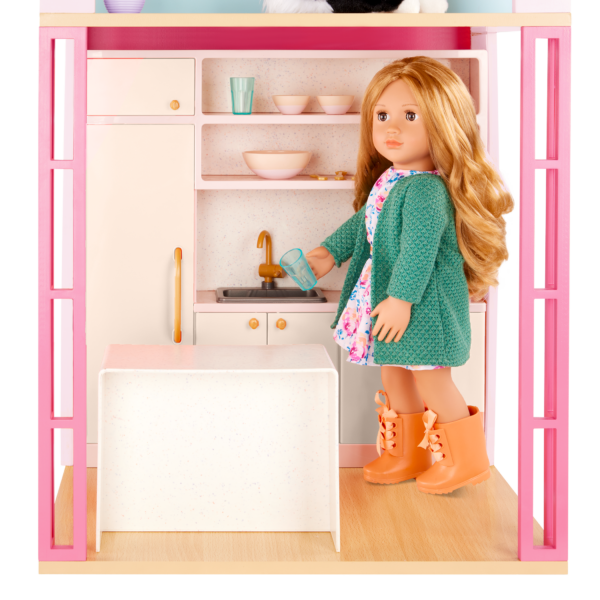 18-inch Doll Sage in Kitchen