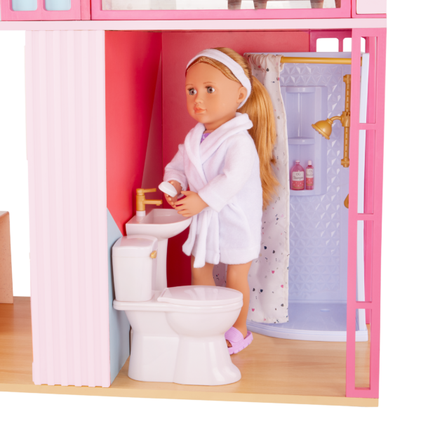 18-inch Doll Serafina in Lovely Loft Dollhouse