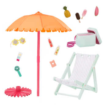 Our Generation Sunny & Cool Patio Accessory Set for 18-inch Dolls