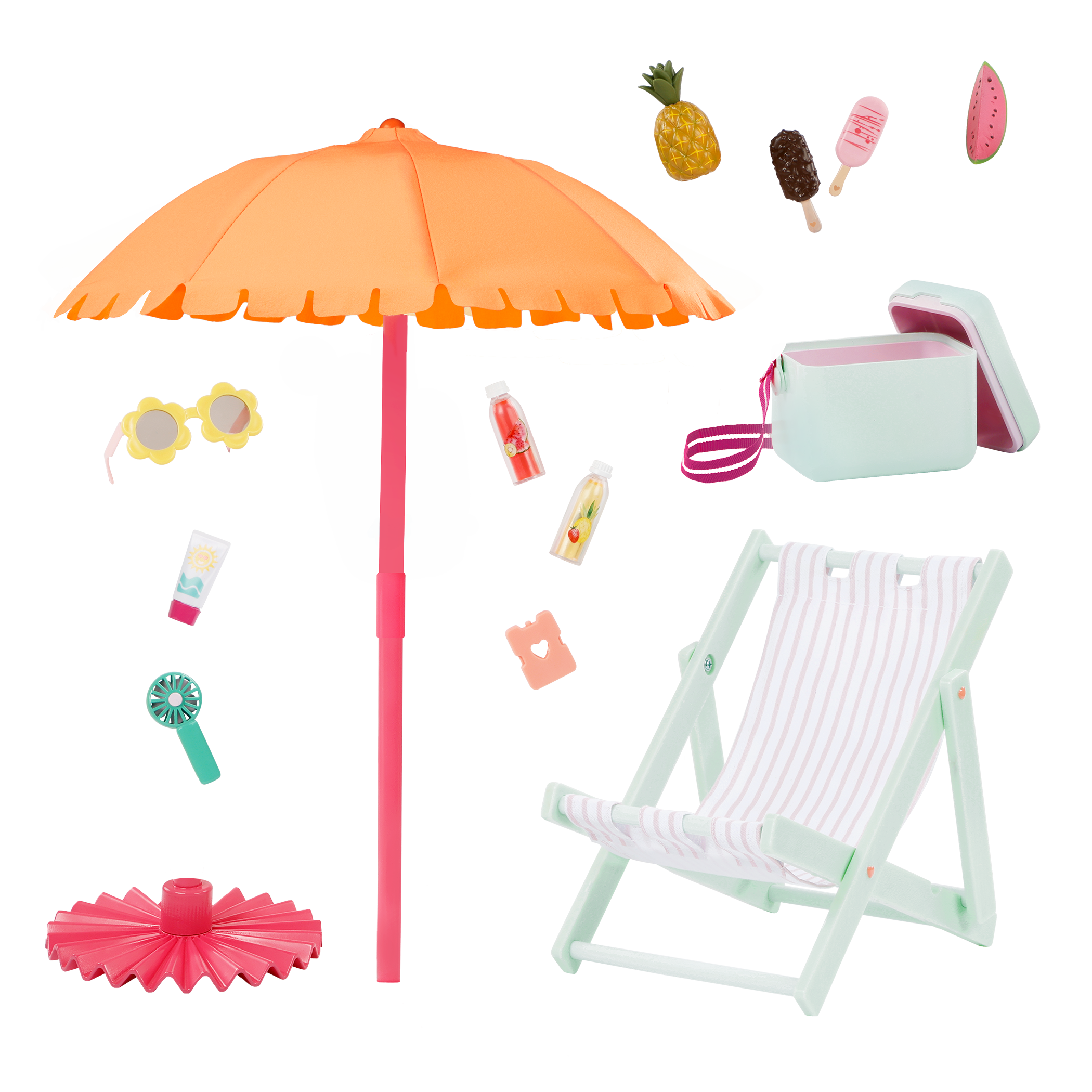 Our Generation Sunny & Cool Patio Accessory Set for 18-inch Dolls 