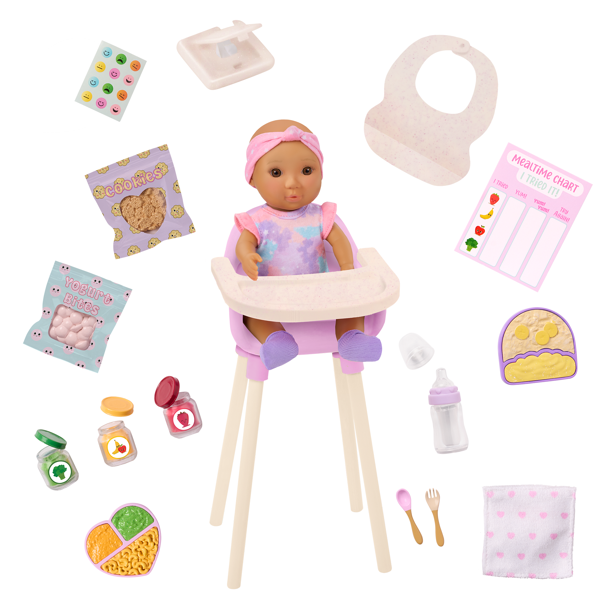 Our Generation Baby Emilia & Mealtime Set Baby Emilia & Mealtime Set - Image 1